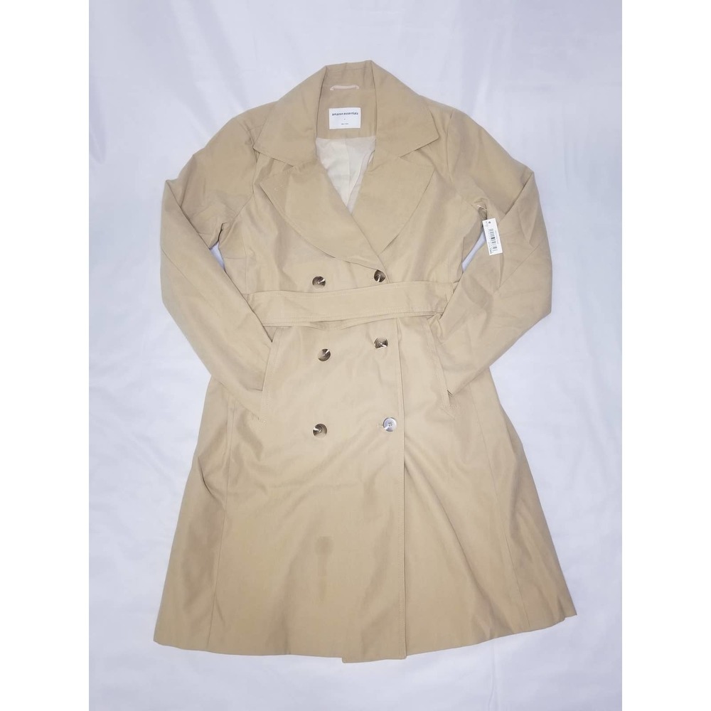 Amazon Essentials Women's Relaxed-Fit Water-Resistant Trench Coat Size Medium